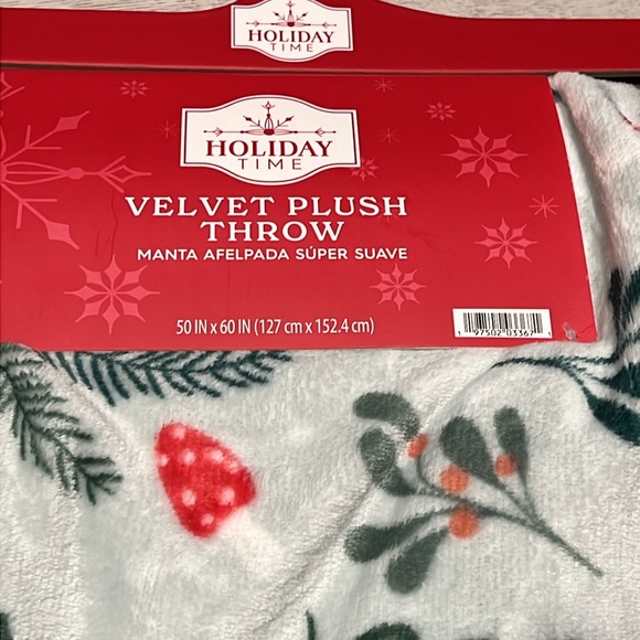 Holiday Time Velvet Plush Throw Blanket NWT - Picture 2 of 3
